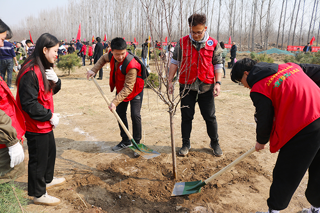 校区学生志愿者参加爱心植树活动